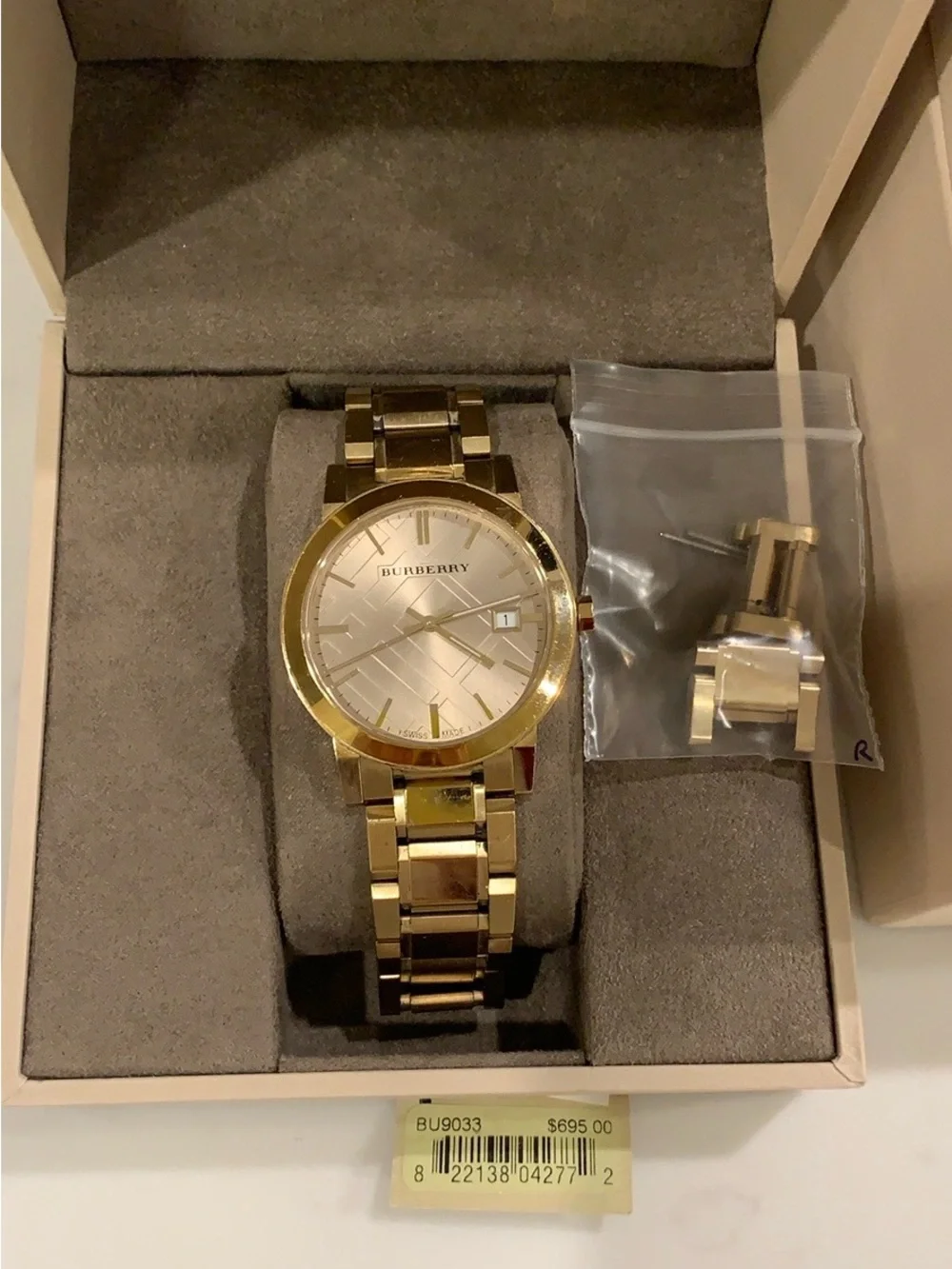 Burberry Gold-tone Women's Bracelet Watch with Champagne Dial